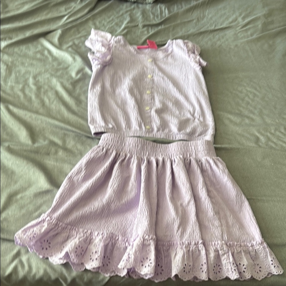 Isaac Mizrahi Pink Babydoll Matching Set Sleeveless Ruffled